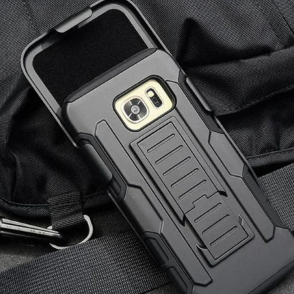 NEW Phone Armor Galaxy S7 EDGE Case Hybrid Rugged Hard Armor With Holster Clip